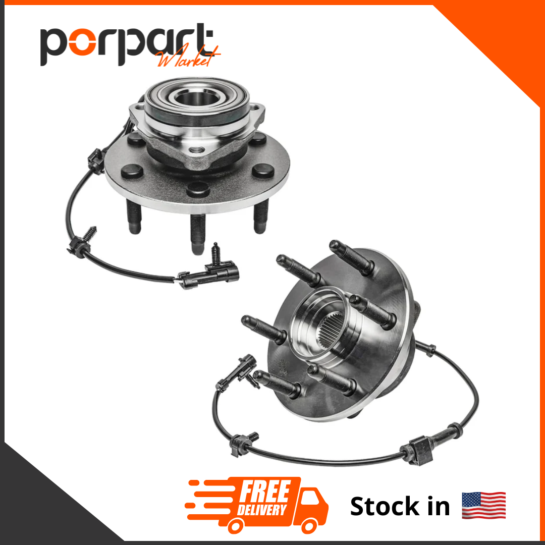 - 4WD Front Wheel Bearing Hubs for Chevy GMC Silverado Sierra Avalanche Yukon XL Suburban 1500 Tahoe Cadillac Escalade ESV EXT, Replacement Wheel Bearing and Hubs Assembly Set, Pair Hubs