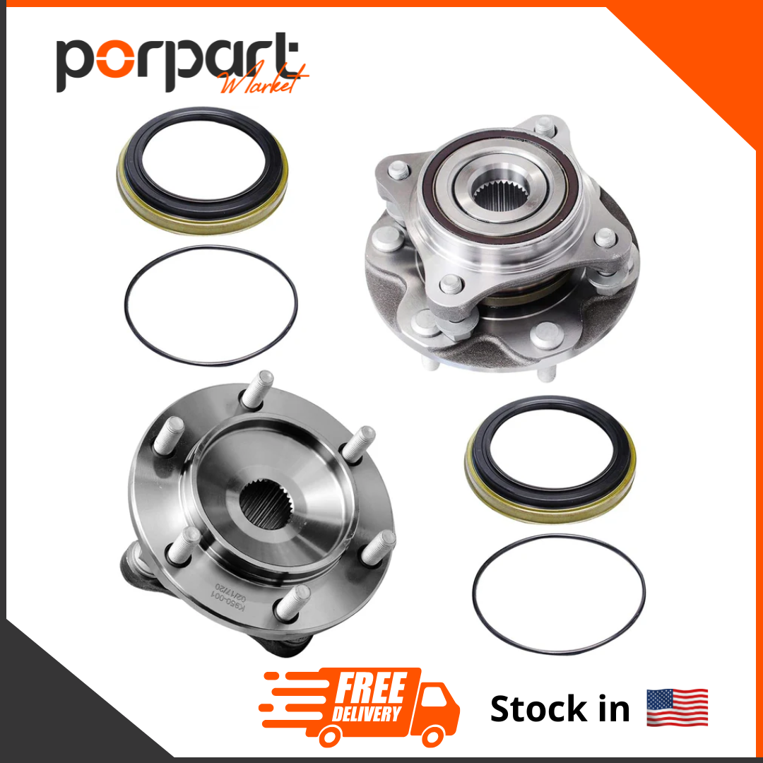 - 4WD Front Wheel Bearing Hubs for Toyota 4Runner FJ Cruiser Tacoma Lexus GX460 GX470, Replacement Wheel Bearing and Hubs Assembly Set, Pair Hubs