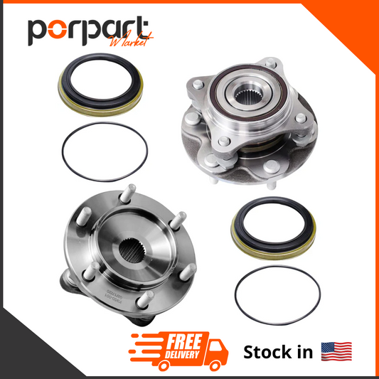 - 4WD Front Wheel Bearing Hubs for Toyota 4Runner FJ Cruiser Tacoma Lexus GX460 GX470, Replacement Wheel Bearing and Hubs Assembly Set, Pair Hubs