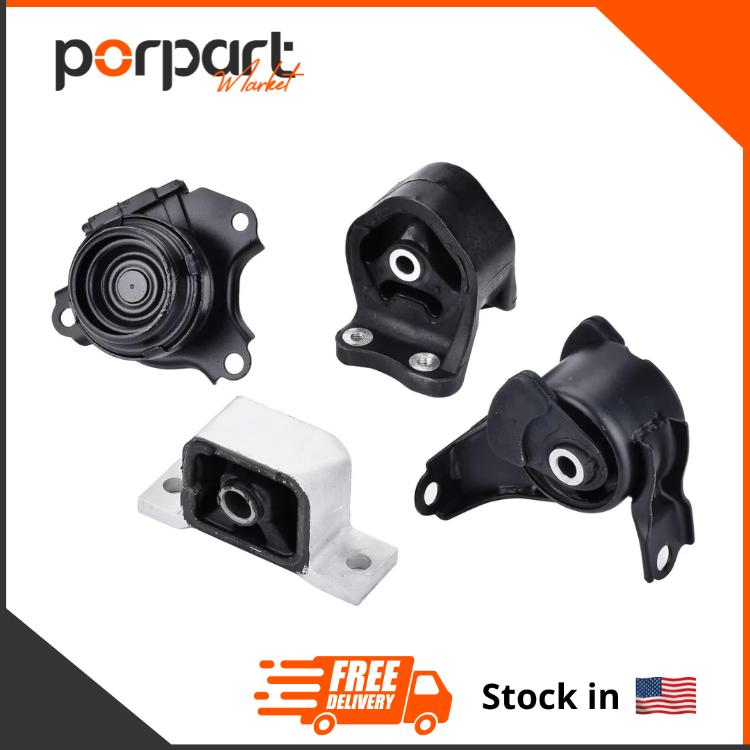 4PCS Engine Motor Mount Kits Compatible with Honda CRV 2.4L 2002-2006 Engine Transmission Motor Mount Replace A4504 A4506 A6596 A6597