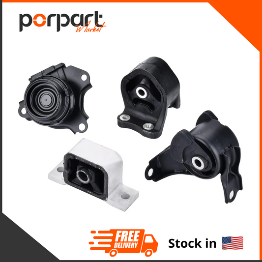 4PCS Engine Motor Mount Kits Compatible with Honda CRV 2.4L 2002-2006 Engine Transmission Motor Mount Replace A4504 A4506 A6596 A6597