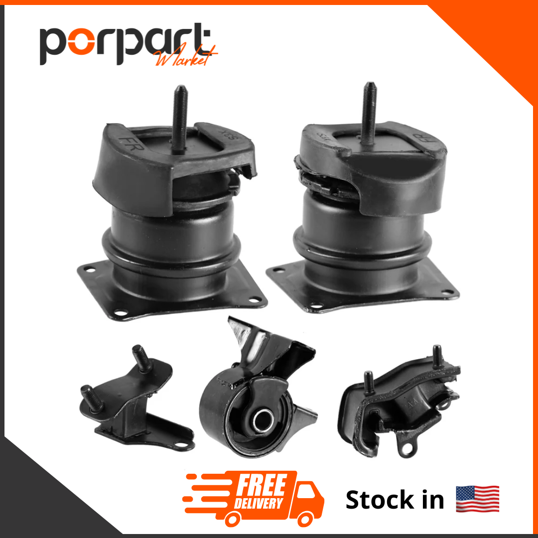 Engine Motor Mount 5PCS Transmission Mount Kit Compatible with Honda Accord 3.0L 1998-2002 Acura TL 3.2L 1999-2003 Trans Motor Mount Replace A4507 A6552 A6579 A6582 A6592