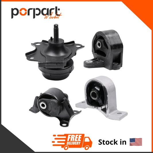 4PCS Engine Motor Mount Kit Compatible with Honda Civic 1.7L 2001-2005 Auto Transmission Motor Mount Replace A6591 A6588 A6595 A4511