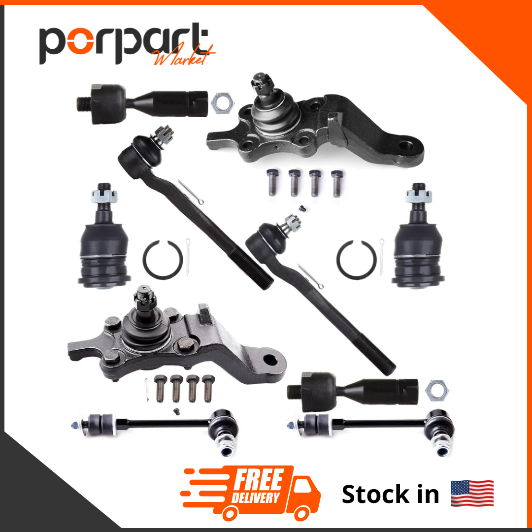 10Pcs Suspension Kit for 1996-2002 for Toyota for 4Runner W/Suspension Parts Lower Ball Joint Upper Ball Joint Sway Bar End Link Inner Tie Rod End Outer Tie Rod End