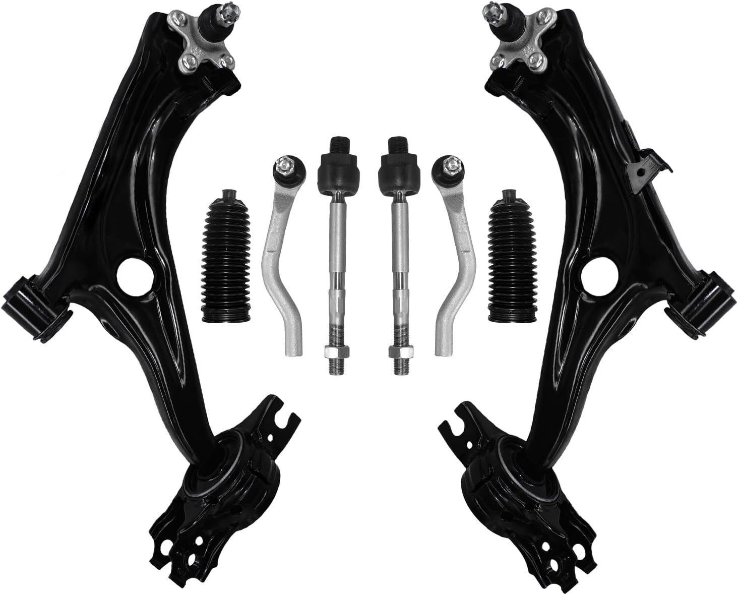 8 Pcs Front Lower Control Arm with Ball Joints Tie Rods Sway Bars Link Replacement for 2016-2021 Civic