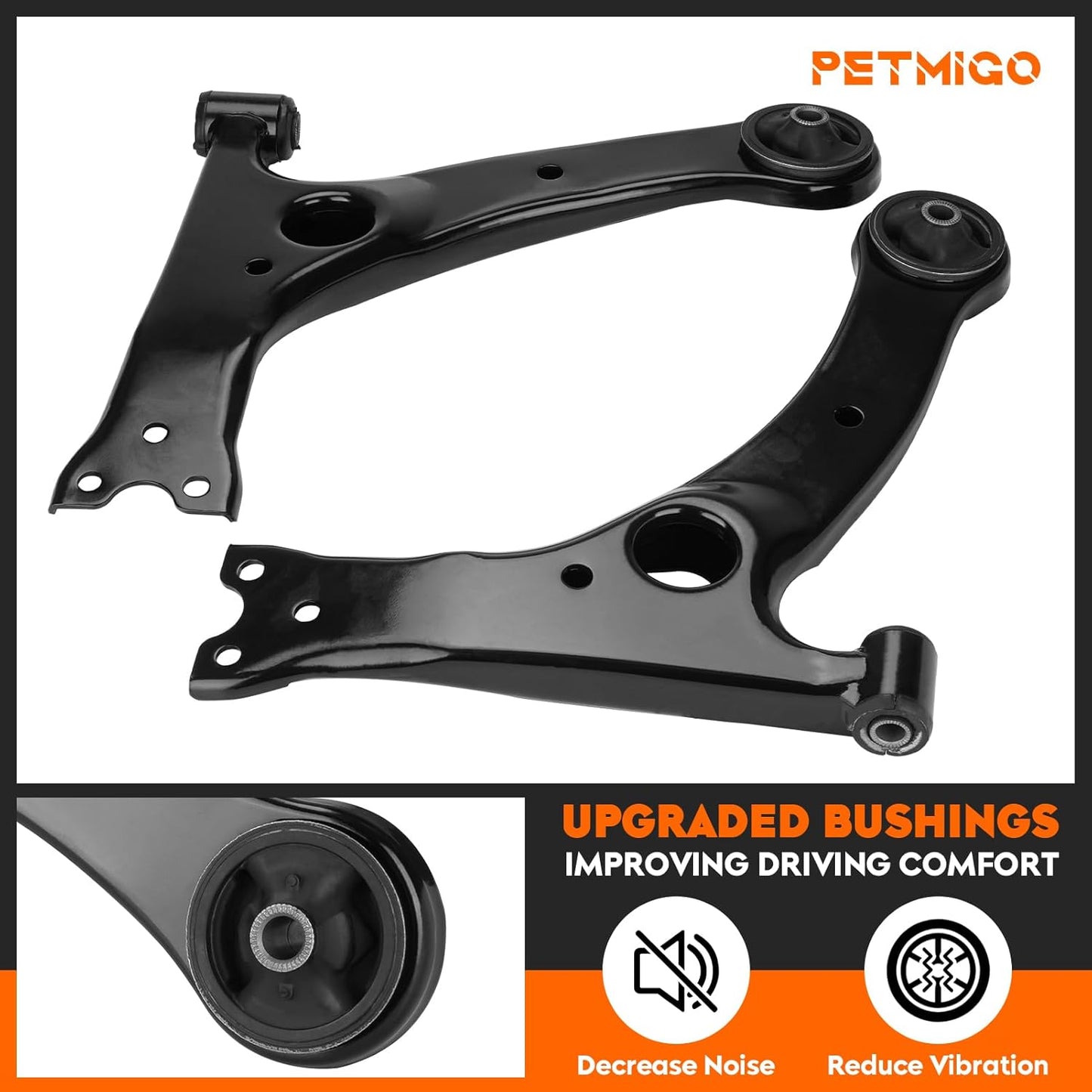 8Pcs Front Lower Control Arms Ball Joints Suspension Kits for 2001-2005 Toyota RAV4 (2001-2003: GAS)