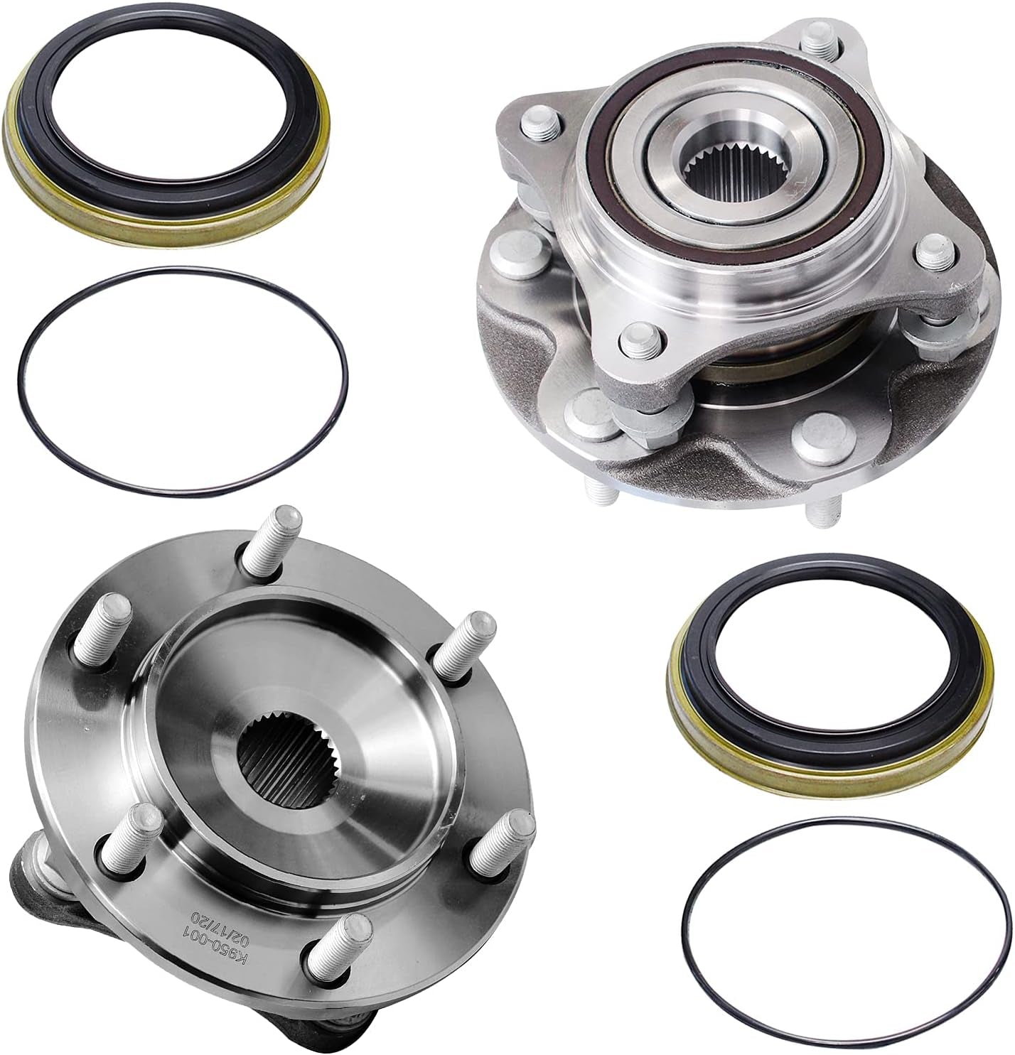 - 4WD Front Wheel Bearing Hubs for Toyota 4Runner FJ Cruiser Tacoma Lexus GX460 GX470, Replacement Wheel Bearing and Hubs Assembly Set, Pair Hubs