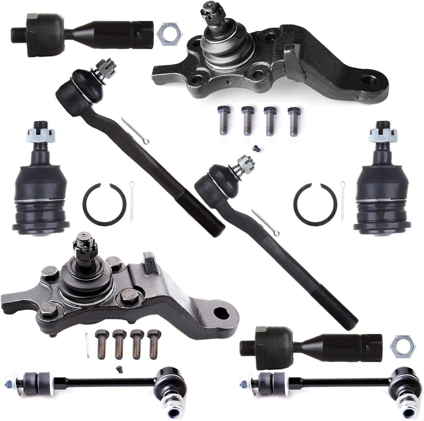 10Pcs Suspension Kit for 1996-2002 for Toyota for 4Runner W/Suspension Parts Lower Ball Joint Upper Ball Joint Sway Bar End Link Inner Tie Rod End Outer Tie Rod End