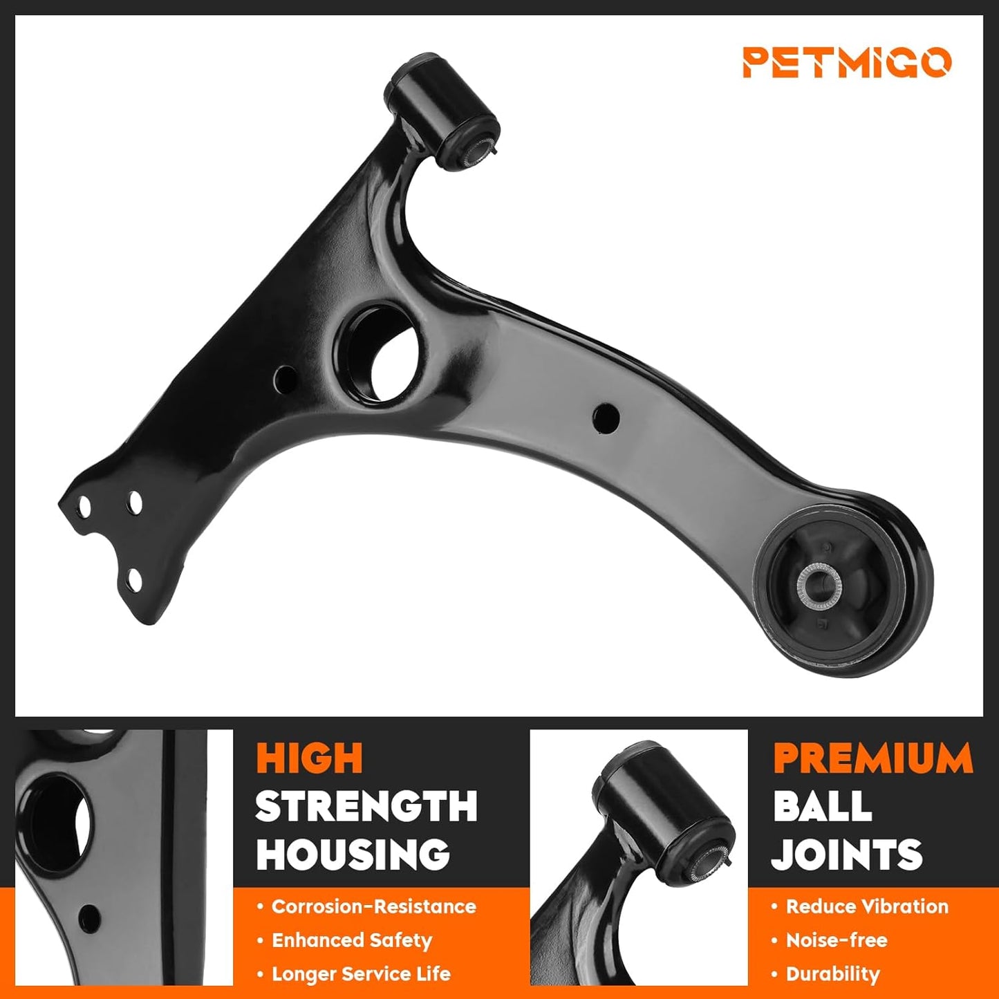 8Pcs Front Lower Control Arms Ball Joints Suspension Kits for 2001-2005 Toyota RAV4 (2001-2003: GAS)