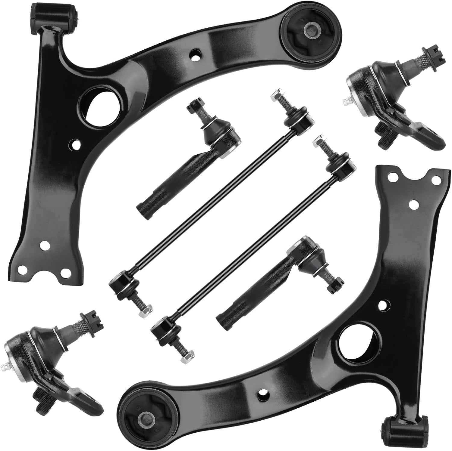 8Pcs Front Lower Control Arms Ball Joints Suspension Kits for 2001-2005 Toyota RAV4 (2001-2003: GAS)