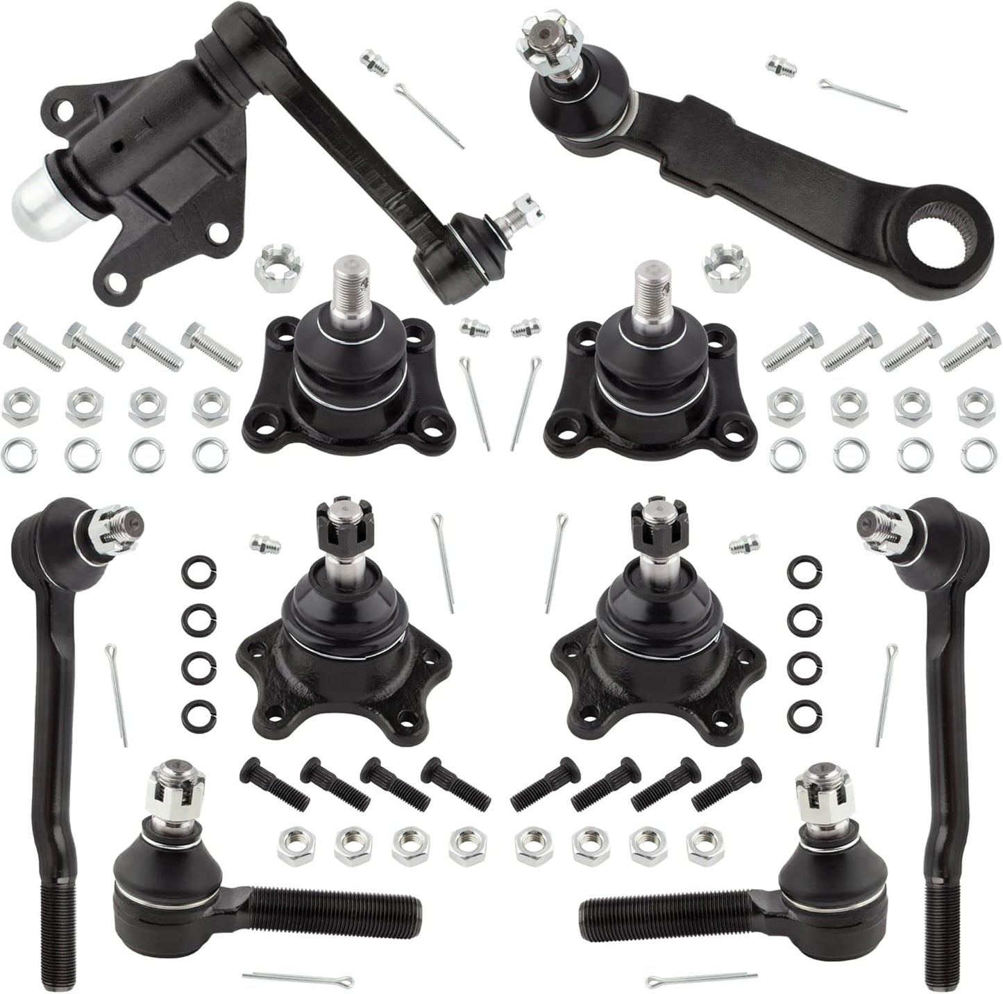 10Pcs Front Idler Arm Pitman Arm Ball Joints Tie Rod Ends for Toyota 4Runner 1989-1995 /Pickup 1989 1990 1991 1992 1993 1994 1995 /T100 1993-1998 - 4WD Only |K9519 K9482 ES3003 ES2376 K9424 K9422