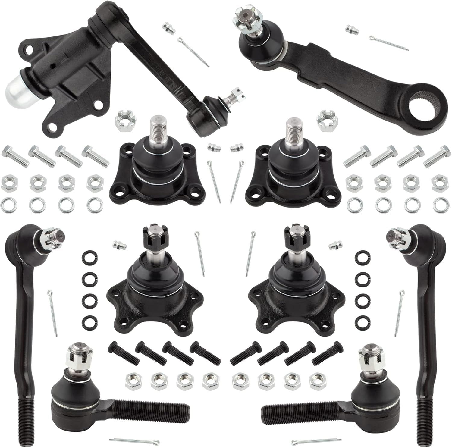 10Pcs Front Idler Arm Pitman Arm Ball Joints Tie Rod Ends for Toyota 4Runner 1989-1995 /Pickup 1989 1990 1991 1992 1993 1994 1995 /T100 1993-1998 - 4WD Only |K9519 K9482 ES3003 ES2376 K9424 K9422