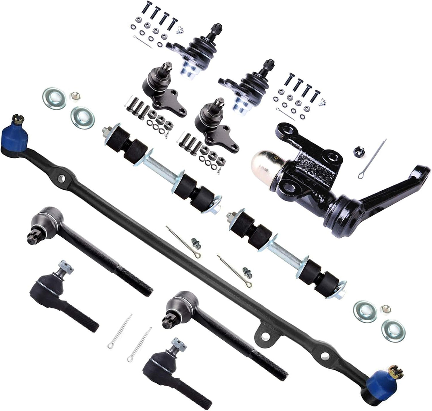 12Pcs Front Upper Lower Ball Joints Outer Inner Tie Rod Ends Center Link Suspension Sway Bar Links Idler Arm Fit 1989 1990 1991 1992 1993 1994 1995 for Toyota Pickup RWD