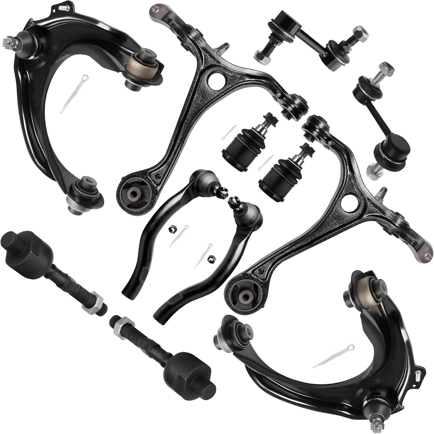 12Pcs Front Suspension Kit 2 Upper Control Arm and Ball Joint 2 Lower Control Arm 2 Lower Ball Joint 4 Tie Rods 2 Sway Bars for ACURA TSX 2004-2008 for Honda for Accord Sedan Coupe 2003-2007