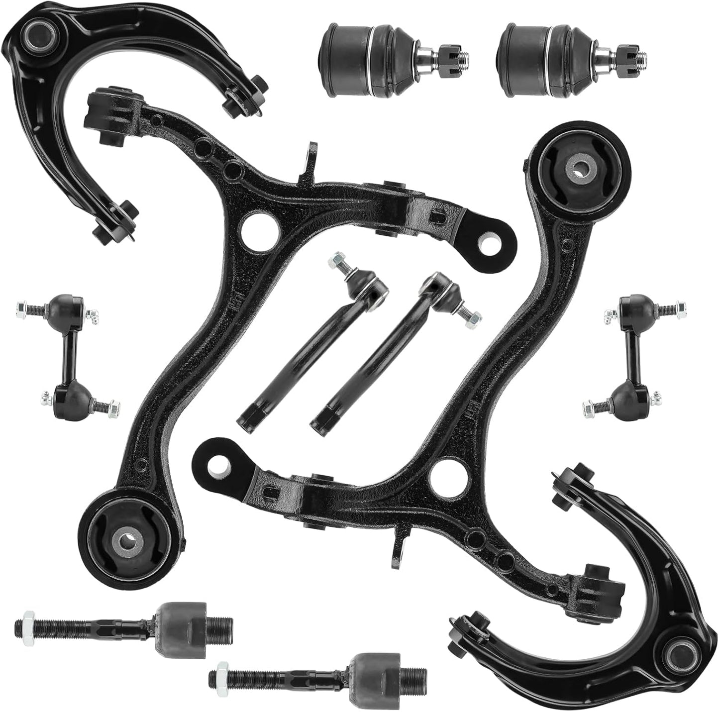 12PCS Front Upper Lower Control Arm K620616 K620617 for Honda Accord 2.4L 2003-2007, Acura TSX 2004-2008 W/Ball Joint Suspension Kit K640289 K640290 K80228 EV80210 ES80288 K90456 K90457