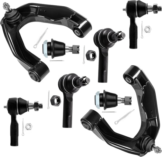 8Pcs Front Upper Control Arm Ball Joint Outer Inner Tie Rod Link Kit Fit 2000-2004 for Nissan Frontier 2.4L 3.3L 4WD 2000-2004 for Nissan Xterra Suspension Kit
