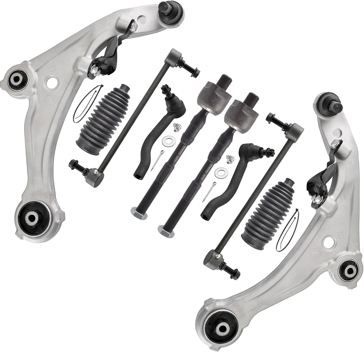 ASTAPRO - Front End 10Pc Suspension Kit for 2007-2013 Nissan Altima, 2 Lower Control Arms W/Ball Joints Inner & Outer 4 Tie Rods 2 Boots 2 Sway Bars Replacement 2008 2009 2010 2011 2012 Altima