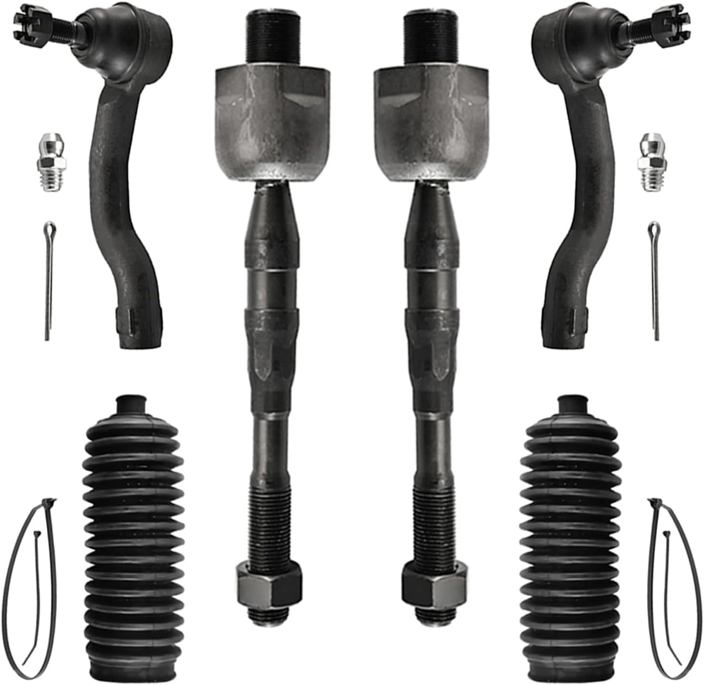 12Pcs Suspension Kit for 2005-2019 Nissan Frontier Pathfinder Xterra, Front Upper Control Arms and Lower Ball Joints Sway Bar Links Inner and Outer Tie Rod Ends and Boots