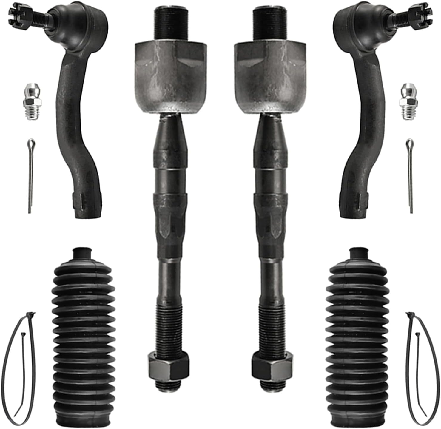 12Pcs Suspension Kit for 2005-2019 Nissan Frontier Pathfinder Xterra, Front Upper Control Arms and Lower Ball Joints Sway Bar Links Inner and Outer Tie Rod Ends and Boots