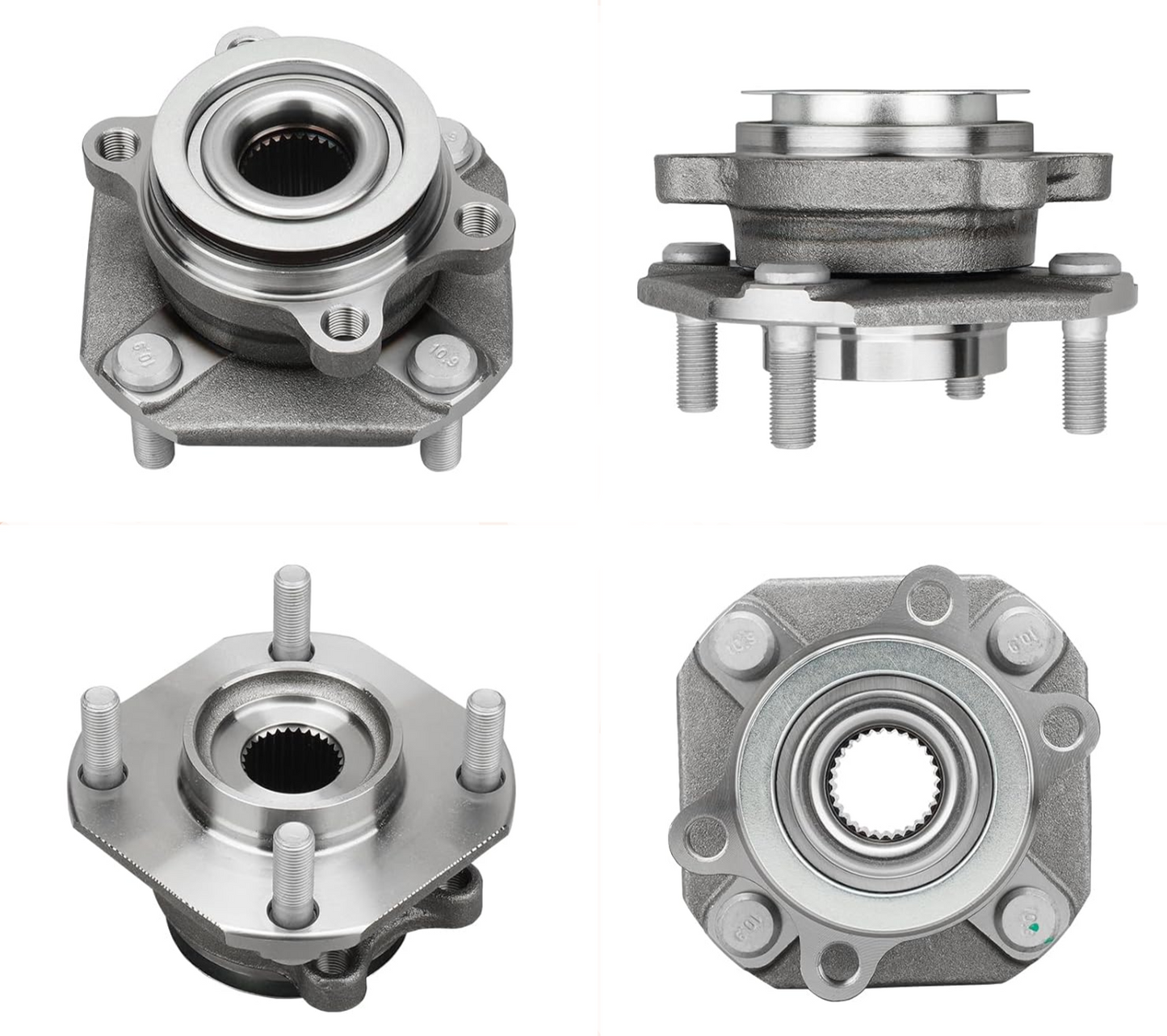 [Pair]  513297 Front Wheel Hub & Bearing Assembly Driver/Passenger for Nissan Sentra 2007-2012, W/Abs 4 Lug