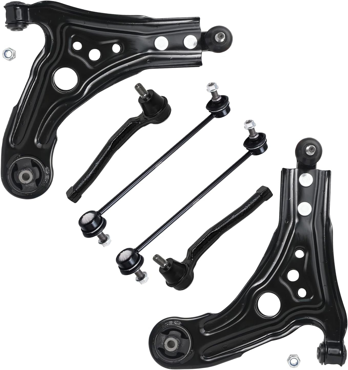 - 12Pc Front End Suspension Kit for Chevy Aveo Aveo5 Pontiac G3 Wave 2 Ready Struts 2 Lower Control Arms W/Ball Joints 2 Sway Bars 4 Inner Outer Tie Rods 2 Boots Replacement Struts Shocks
