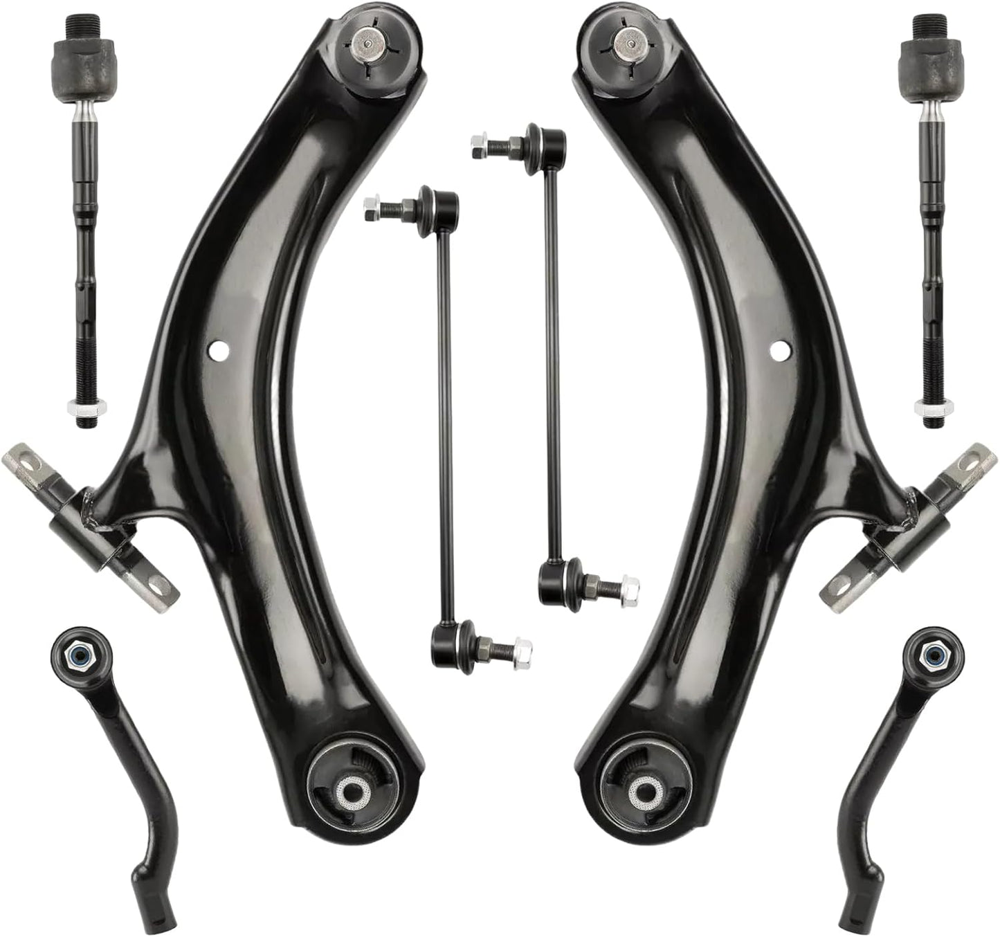 8Pcs Front Lower Control Arm End Link Sway Bar Tie Rod Suspension Kit for 2008-2013 Nissan Rogue 2.5L, 2014-2015 Nissan Rogue Select 2.5L