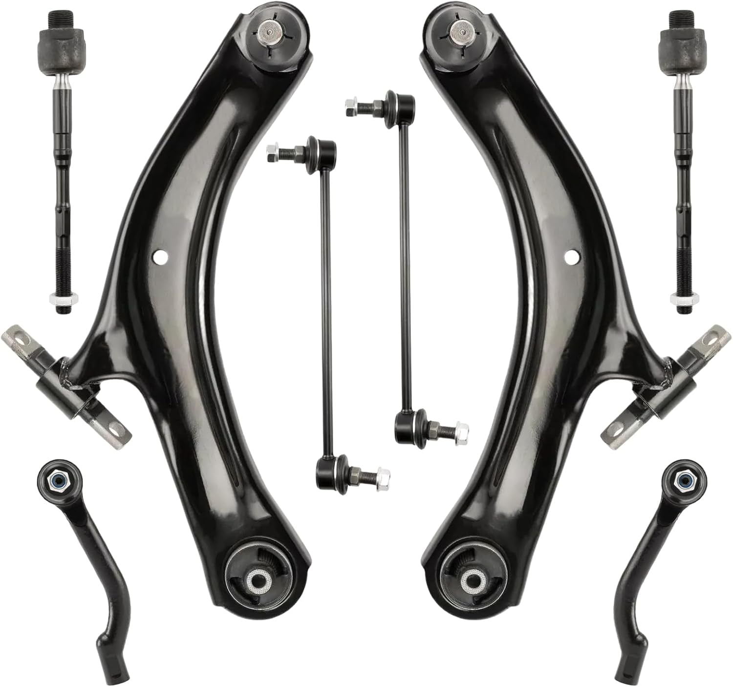 8Pcs Front Lower Control Arm End Link Sway Bar Tie Rod Suspension Kit for 2008-2013 Nissan Rogue 2.5L, 2014-2015 Nissan Rogue Select 2.5L