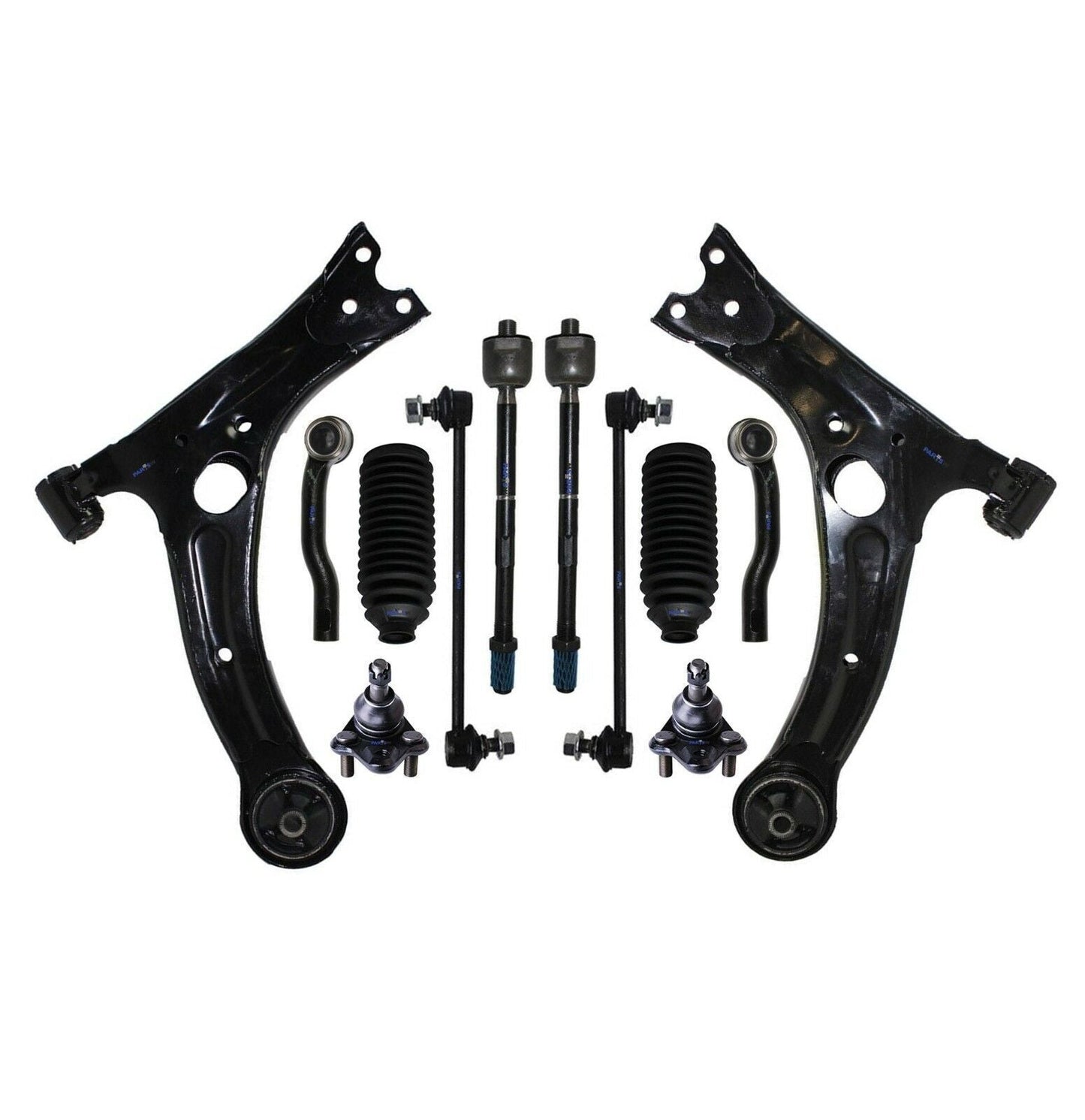 12 Pc Suspension Kit for Toyota Corolla 03-08 Lower Control Arms, Tie Rod Ends