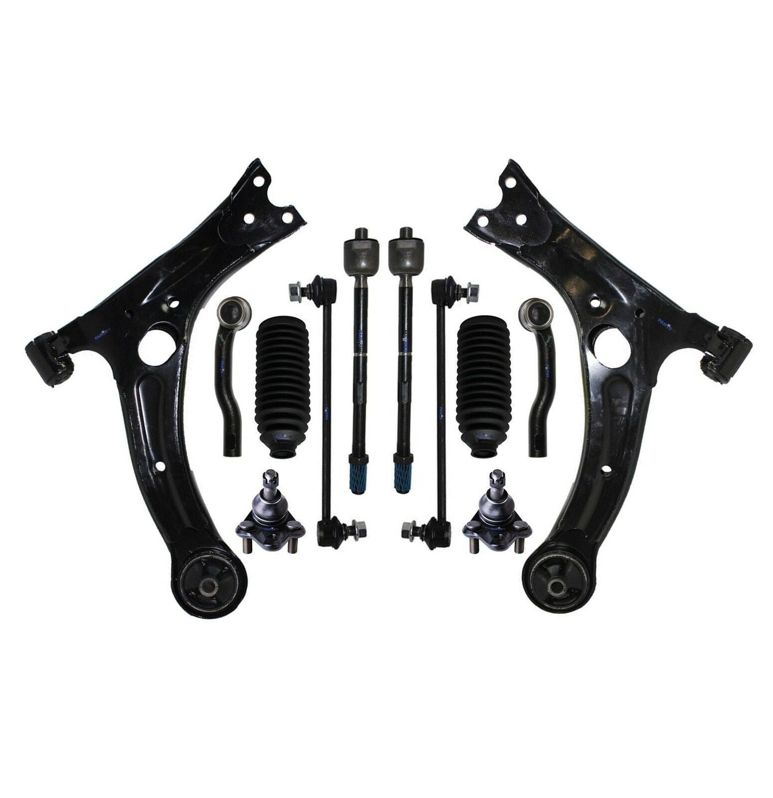 12 Pc Suspension Kit for Toyota Corolla 03-08 Lower Control Arms, Tie Rod Ends