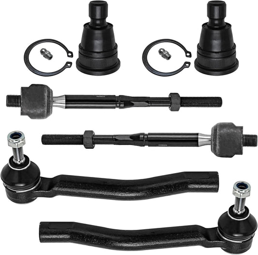 - Front Inner Outer Tie Rods Lower Ball Joints Replacement for Nissan Sentra NV200 Chevrolet City Express - 6Pc Set