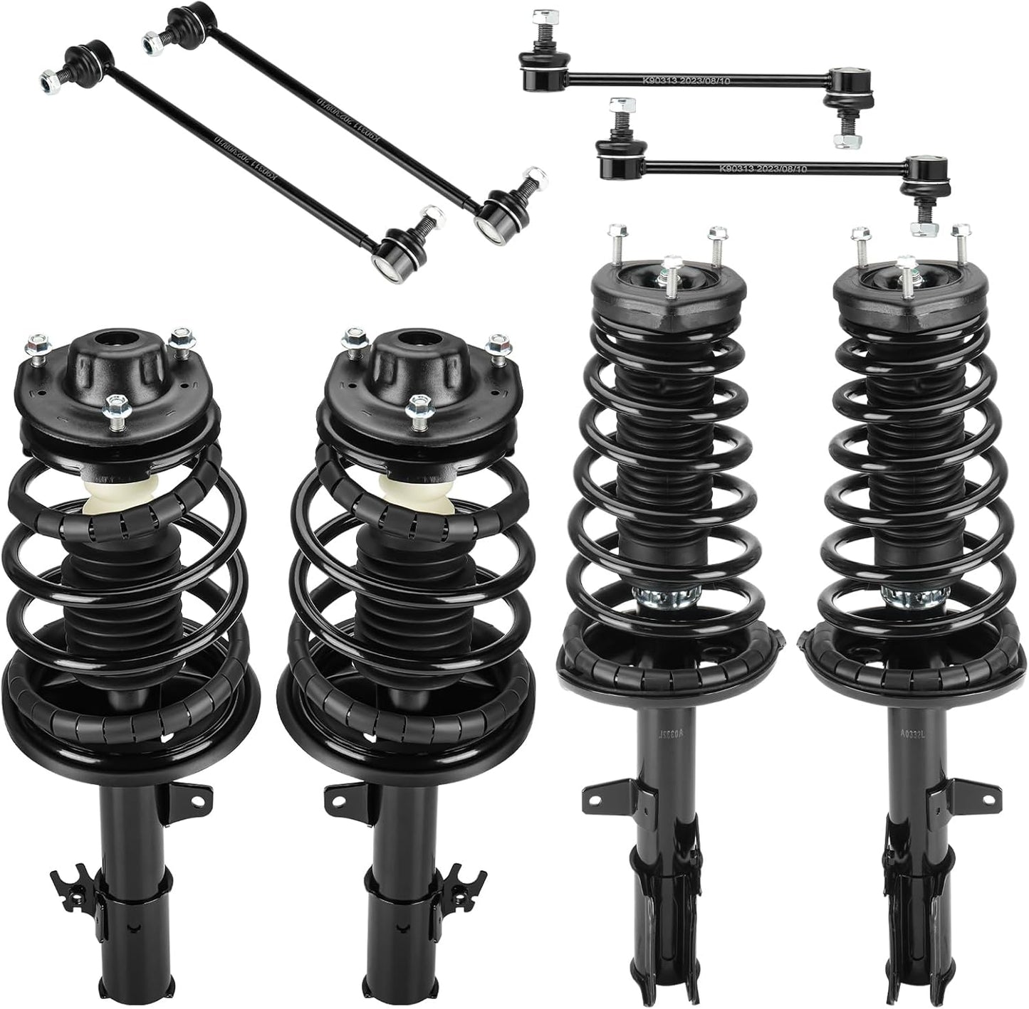 Front & Rear W/Coil Strut and Sway Bar Links for Toyota Camry 2.2L 1997 1998 1999 2000 2001, for Solara 2.2L 2.4L 1999-2003, Shock Absorber Spring Replace for 171678, 171679, 171680, 171681 K9031, 8PC