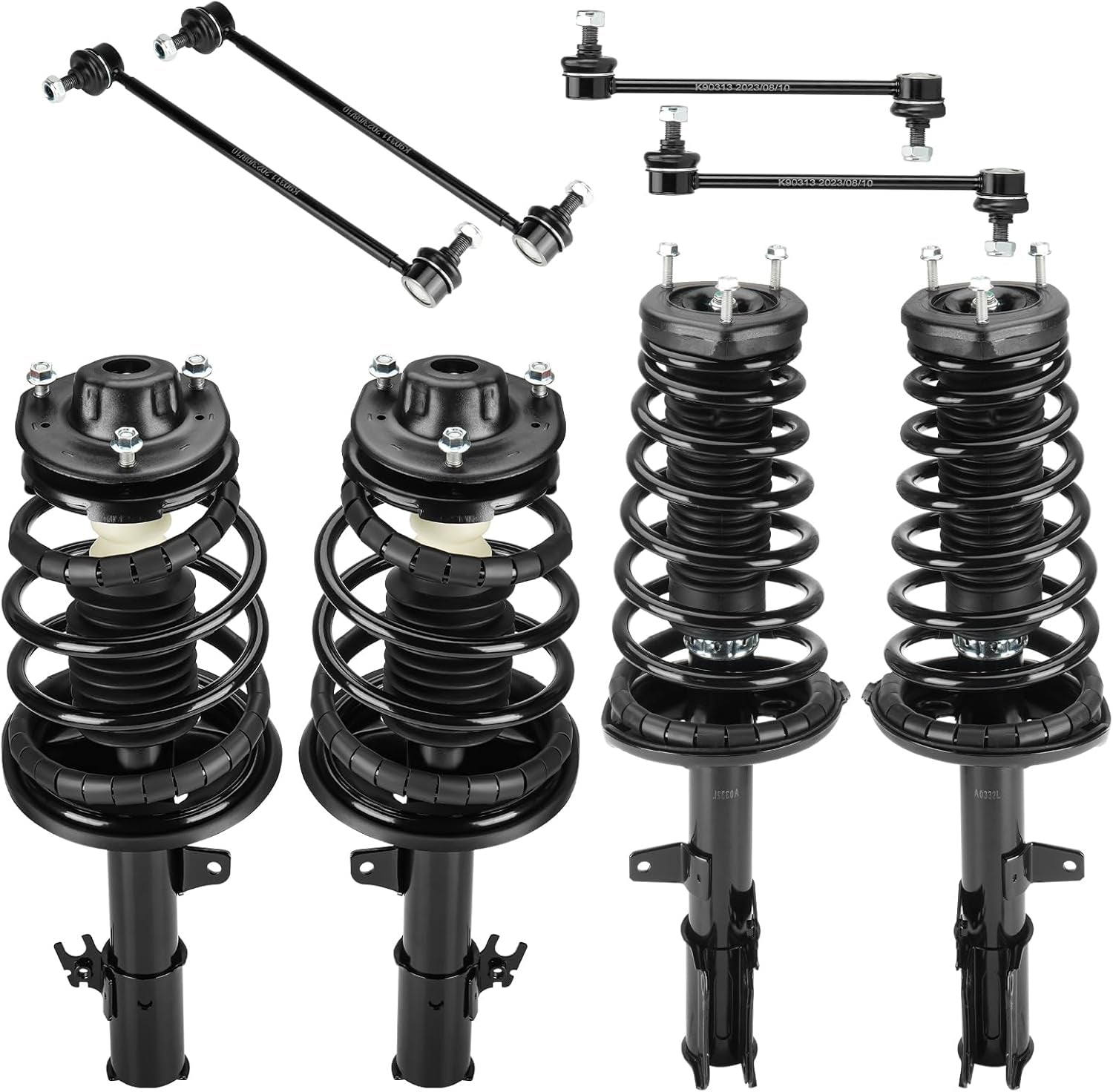 Front & Rear W/Coil Strut and Sway Bar Links for Toyota Camry 2.2L 1997 1998 1999 2000 2001, for Solara 2.2L 2.4L 1999-2003, Shock Absorber Spring Replace for 171678, 171679, 171680, 171681 K9031, 8PC