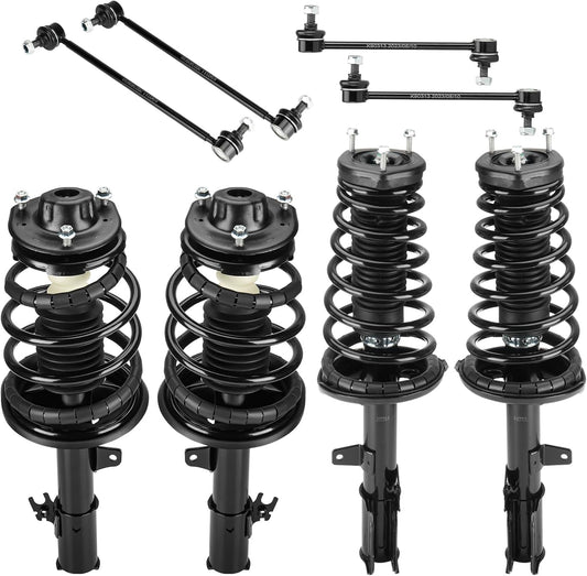 Front & Rear W/Coil Strut and Sway Bar Links for Toyota Camry 2.2L 1997 1998 1999 2000 2001, for Solara 2.2L 2.4L 1999-2003, Shock Absorber Spring Replace for 171678, 171679, 171680, 171681 K9031, 8PC