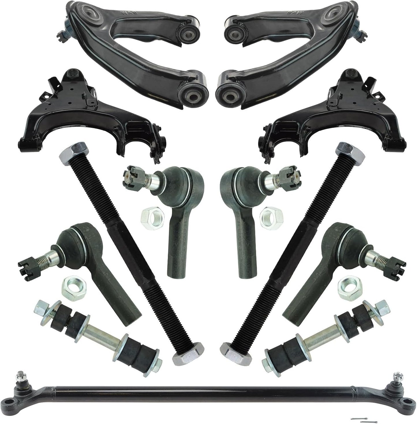 Front Steering & Suspension Kit Compatible with 2000-2004 Nissan Xterra NI4510103 NI4511103 NI4512100 NI4513100