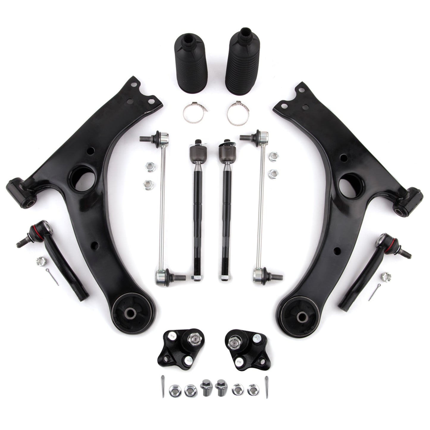12X Front Lower Control Arm Tie Rods for 2003-2008 Toyota Corolla Suspension Kit