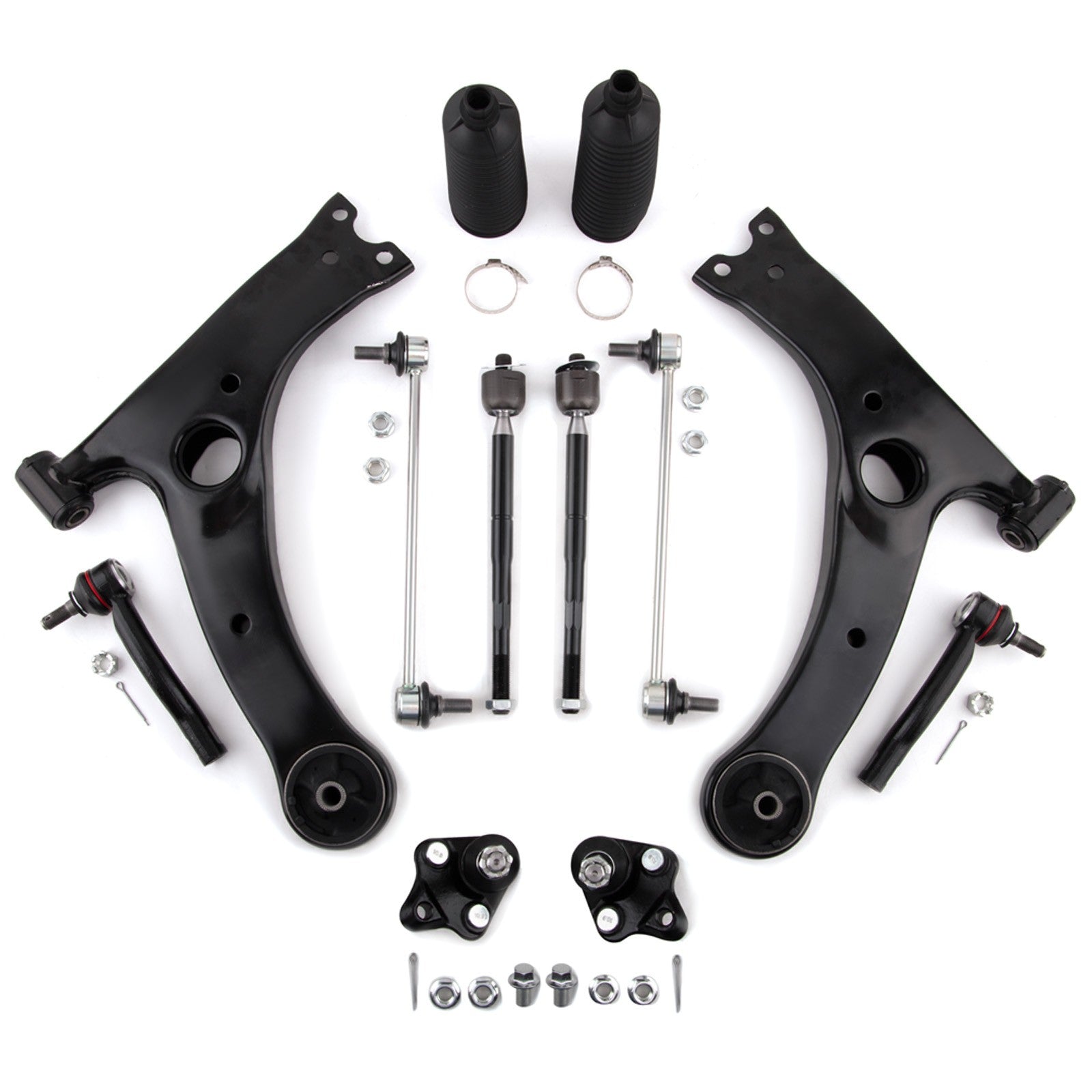 12X Front Lower Control Arm Tie Rods for 2003-2008 Toyota Corolla Suspension Kit