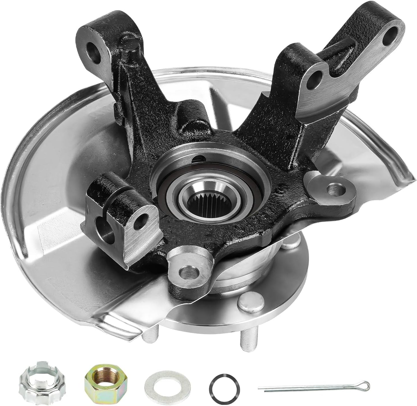 2 Front Steering Knuckles & Wheel Bearing Hub Assembly for Jeep Patriot 07-17, for Compass 07-17, for Dodge Caliber 07-12, 2.0L 2.4L, 4WD AWD FWD, Left Driver and Right Passenger Side, 698411 698410