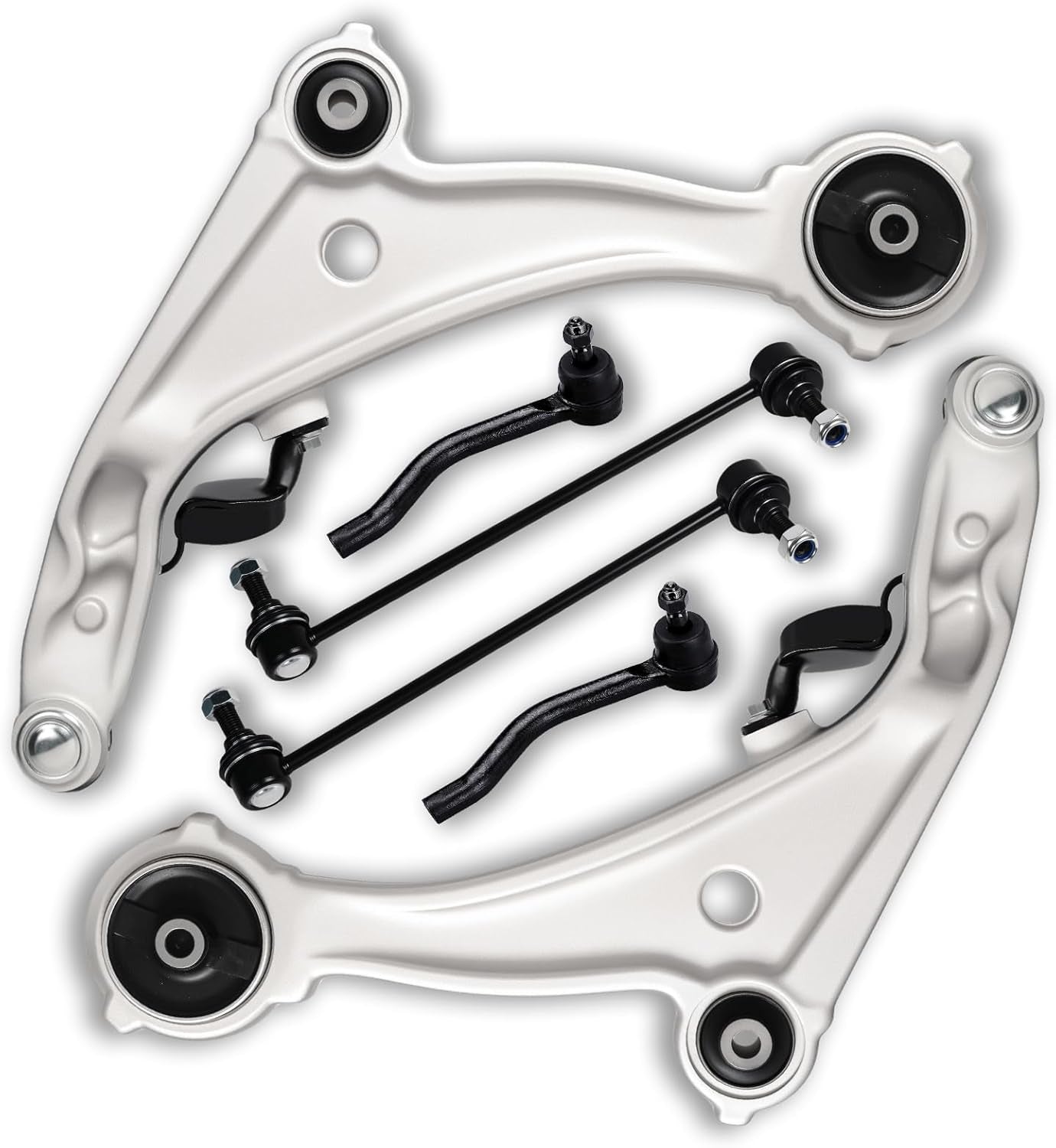 12Pc Front Lower Control Arm Suspension Kit Fit for Nissan Altima 2007-2012, Altima Coupe 2013, 2 Control Arm W/Ball Joint, 2 Sway Bar End Link, 4 Tie Rod End Link, 2 Tie Rod Boot & Bellow