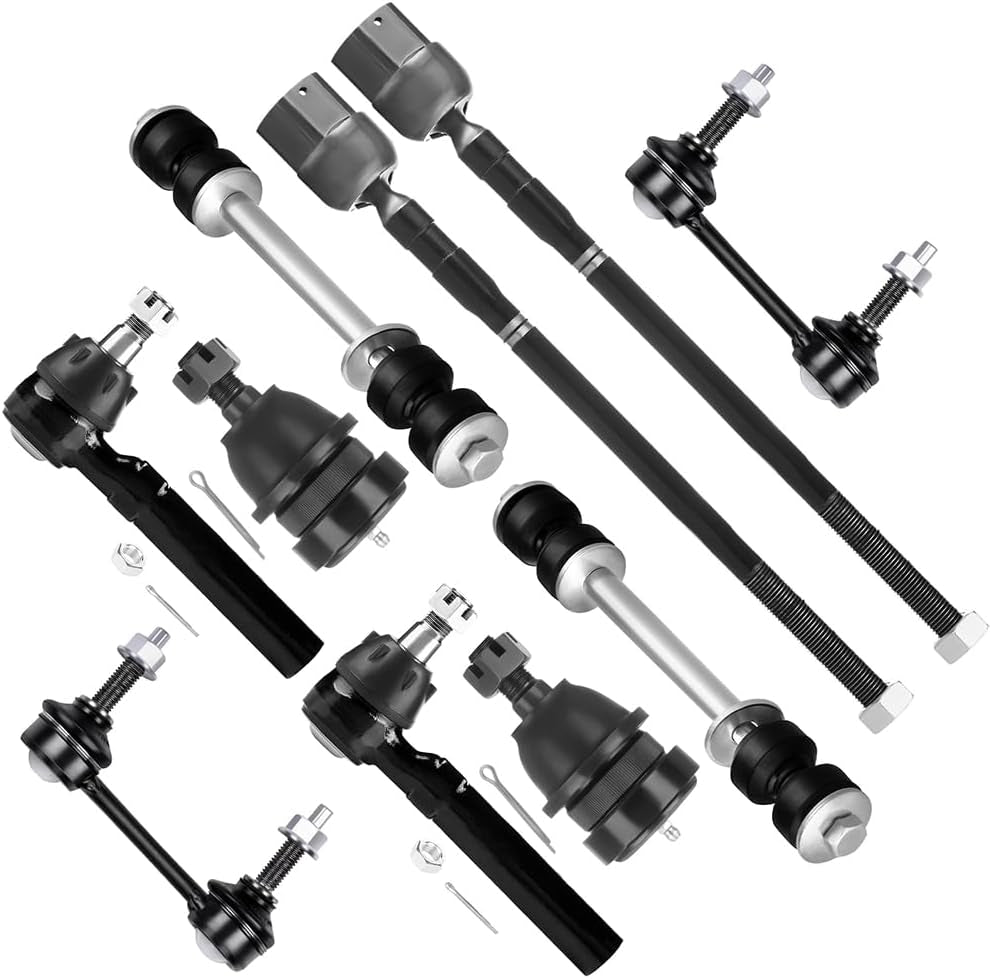 10Pcs Suspension Kit Front Sway Bar Links Rear Sway Bar Links Inner Outer Tie Rod End Lower Ball Joint Fit 1999 2000 2001 2002 2003 2004 for Ford for Mustang (Not for SVT)