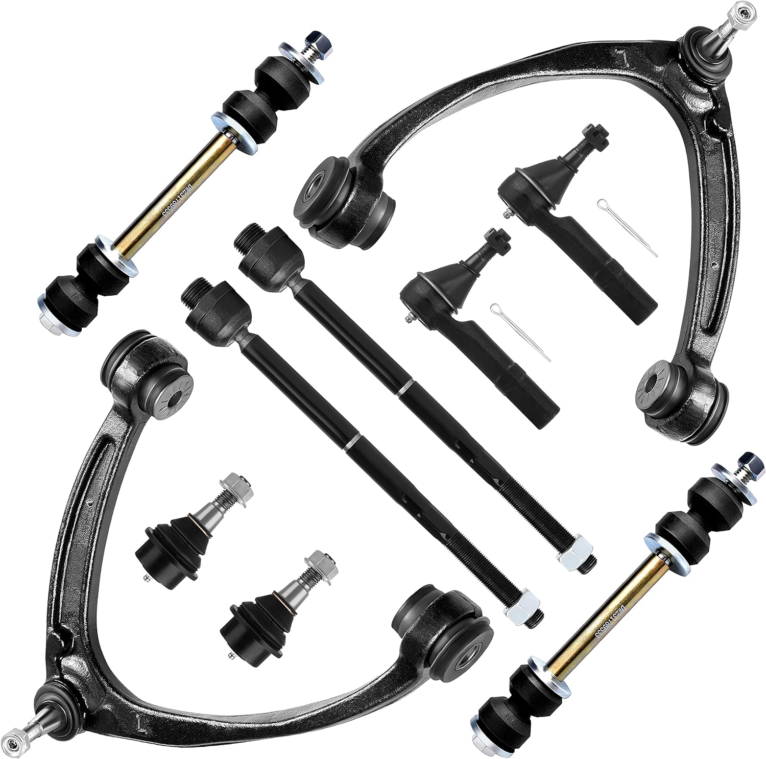 10Pcs Front Suspension Kit Upper Control Arm Tie Rod Ends Sway Bar Links Lower Ball Joints Fit 2007-2013 for Chevy Silverado 1500 Suburban 1500 2007-2014 Tahoe