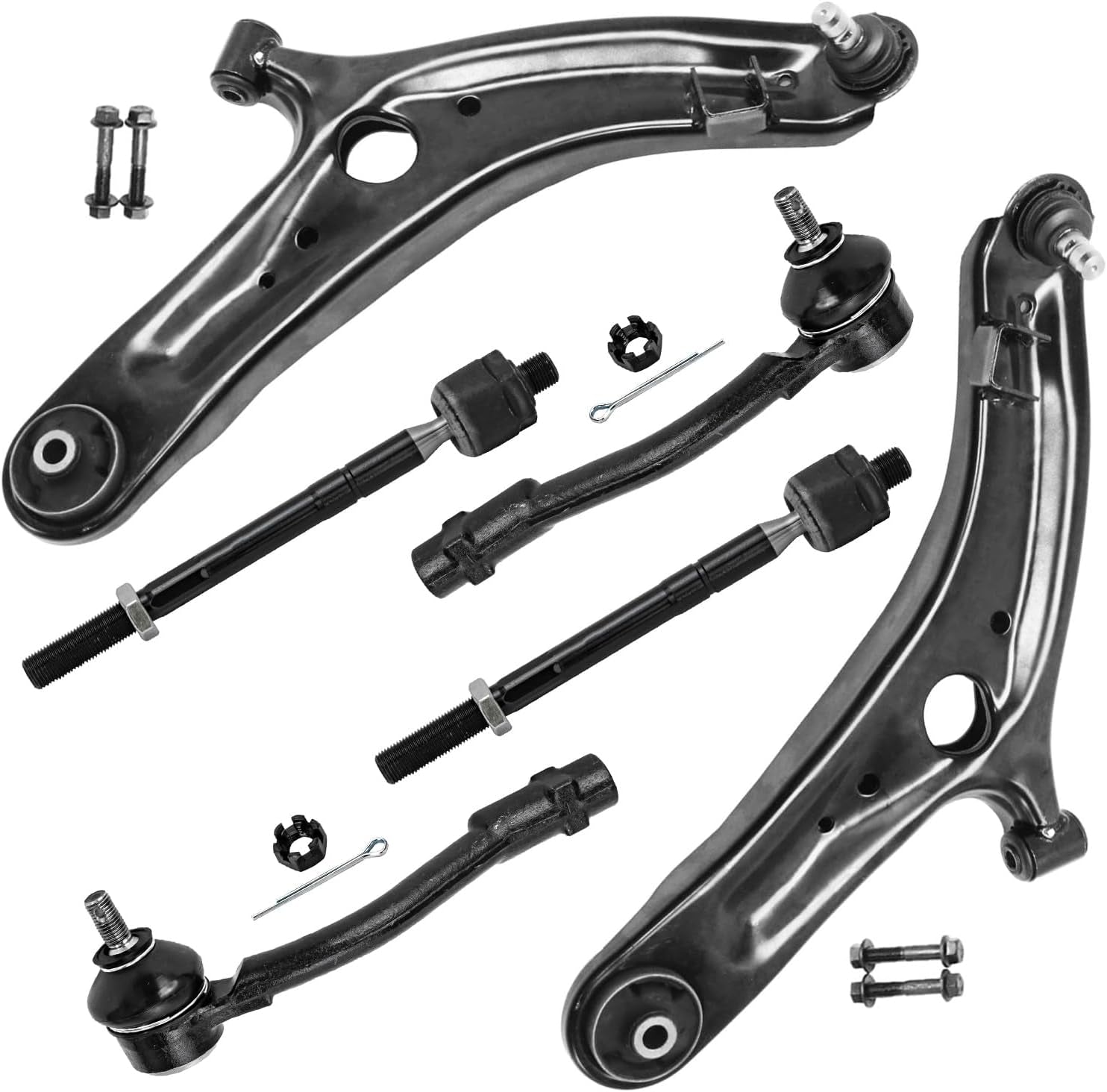 - 6Pc Front End Suspension Kit for 2012-2013 Kia Soul [With Automatic Transmission], 2 Lower Control Arms with Ball Joints 4 Inner & Outer Tie Rods Replacement