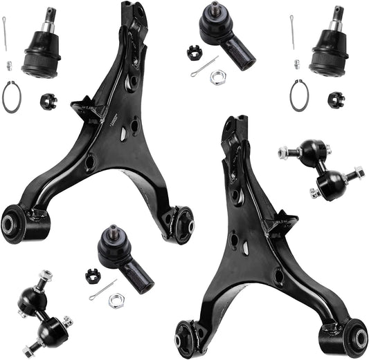- 4WD/2WD Front 8Pc Suspension Kit for 02-06 Honda CR-V 2002 2003 2004 2005 2006, 2 Lower Control Arms 2 Ball Joints 2 Sway Bar End Links 2 Outer Tie Rods Suspension Kit Replacement