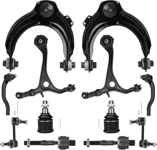 Front Suspension Kit Upper Lower Control Arms Ball Joints Sway Bars Tie Rods Fit for Honda Accord Sedan Coupe 2003 2004 2005 2006 2007, Fit for Acura TSX 2004-2008 -12 Pcs