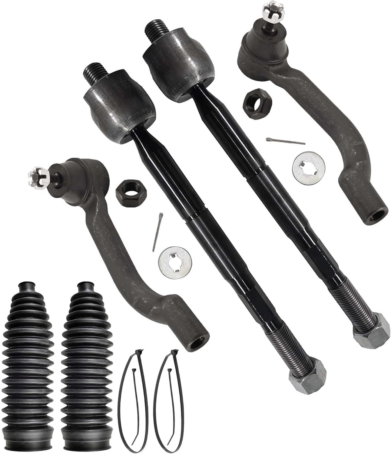 10Pcs Suspension Kit for Nissan Rogue 2008-2015, Front Lower Control Arms with Ball Joints Sway Bar Links Inner and Outer Tie Rod Ends and Boots
