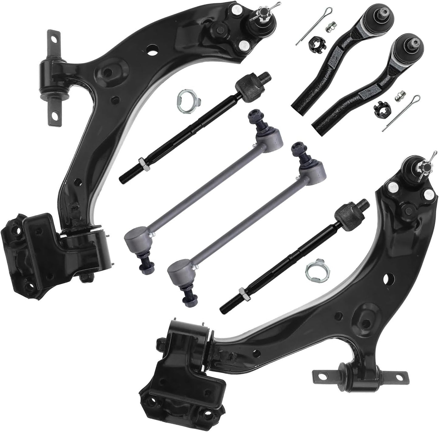 - 8Pc Front End Suspension Kit for 2012 2013 2014 Honda CR-V, 2 Lower Control Arms with Ball Joint 4 Inner & Outer Tie Rods 2 Sway Bar End Links Replacement