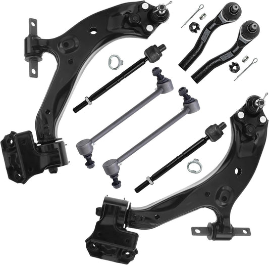 - 8Pc Front End Suspension Kit for 2012 2013 2014 Honda CR-V, 2 Lower Control Arms with Ball Joint 4 Inner & Outer Tie Rods 2 Sway Bar End Links Replacement
