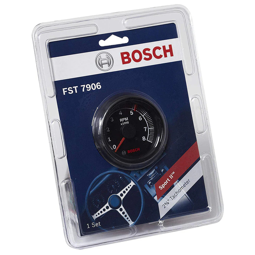 FST 7906 SP0F000025 Sport II 2-5/8" Tachometer (Black Dial Face, Black Bezel)