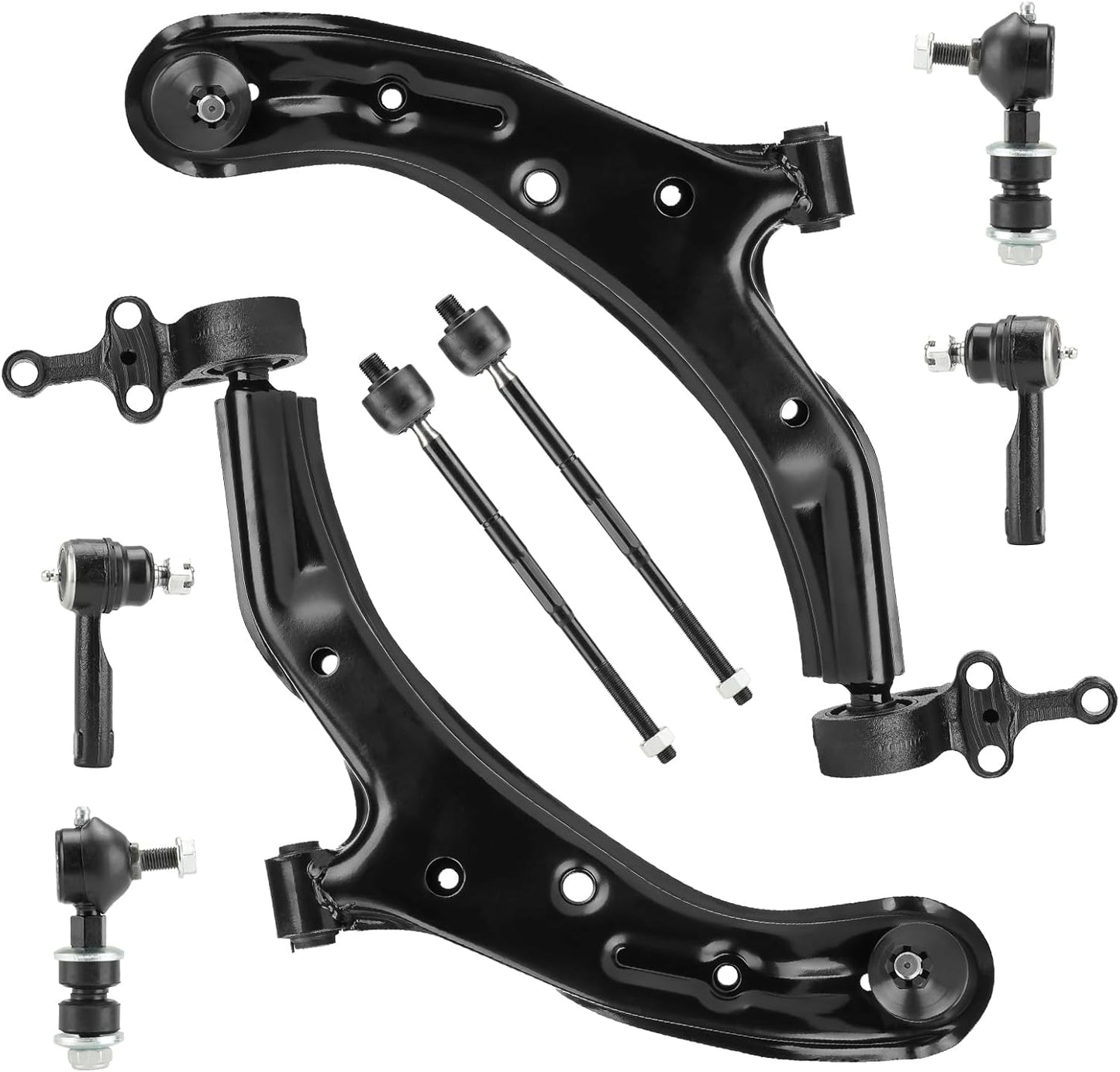 Front Lower Control Arm W/Ball Joint for Nissan Sentra 2001-2006, Stabilizer/Sway Bar Links + Tie Rod Ends, Left & Right, Outer & Inner, 8Pcs Suspension Kit K620359 K620358 K9543 ES2814RL EV380