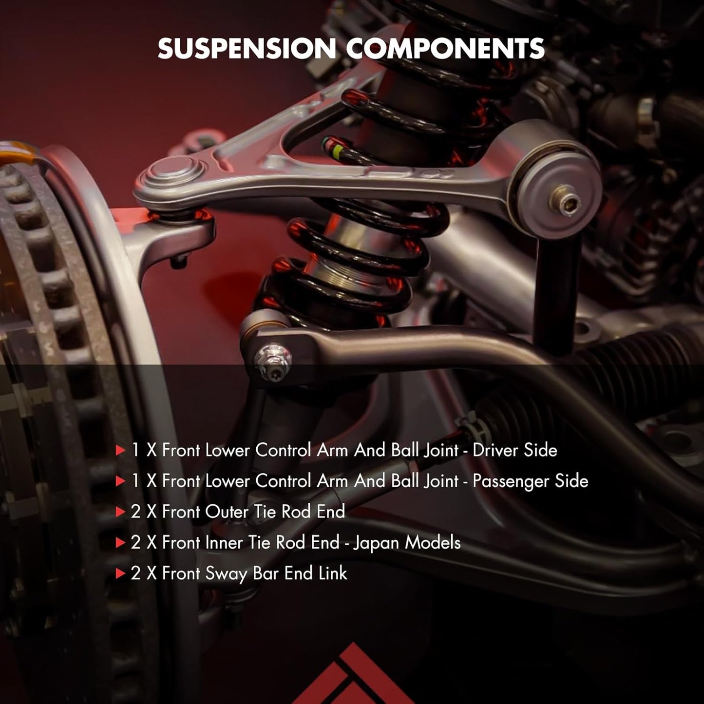 8PCS  Front Suspension Kit Fit for 2007 2008 2009 2010 2011 for Honda CR-V Lower Control Arm and Ball Joints Outer Inner Tie Rod Ends Sway Bar Links